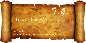 Tiszai Gergő névjegykártya